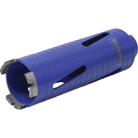 Faithfull Dry Diamond Core Bit 52mm x 150mm 1/2in BSP Thread 8mm Turbo Segments