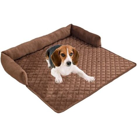 BUNTHAUS Lit pour chien - Protection canapé - Lit pour chien fait à la main - Lavable - Coussin de canapé - Tapis moelleux pour chien - Pour grands, moyens et petits (café, 75 × 75 cm) (1/5)
