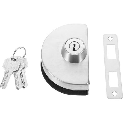 Serrure de Porte en Verre à Cylindre, inox, Argenté (1/5)