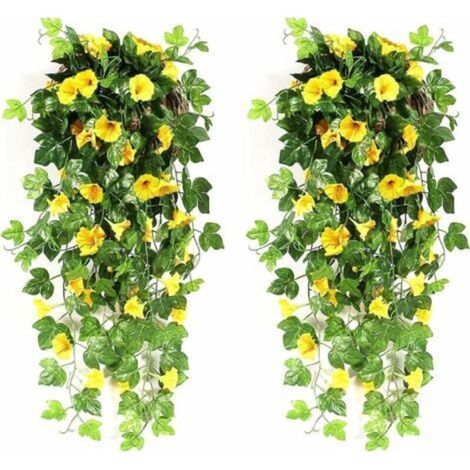 XEPHO Fleurs artificielles pendantes d'extérieur fleurs artificielles tombantes d'intérieur, plantes artificielles pour décorations de mariage, jardin, mur, balcon