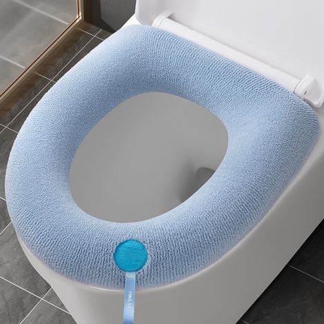 Coussin Pour Abattant De Toilette - Fibre De Polyester - 30 X 30 X 1 Cm - Gris Vert Bleu Rose - 1 Pièce (1/5)