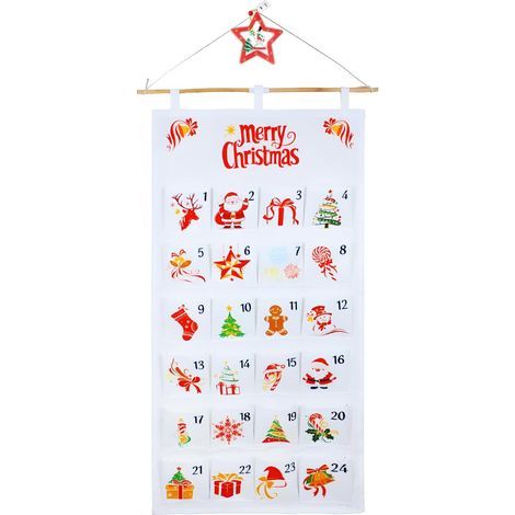 Calendario dell'Avvento, 24 calendari da riempire, calendario dell'Avvento in tessuto fai da te, per decorare pareti, finestre, porte, decorazioni natalizie, calendario pop-up (1/5)