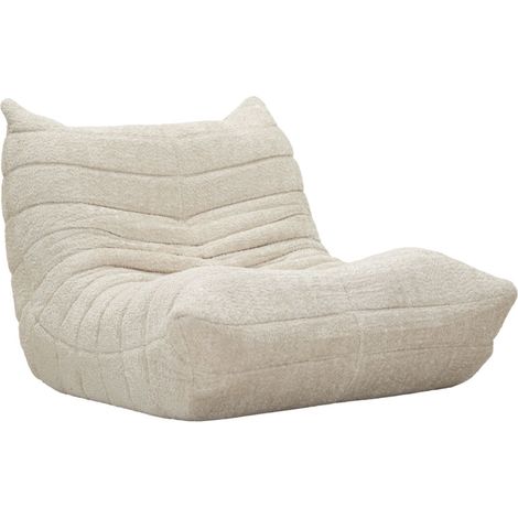 Chauffeuse Tissu Bouclette "Mask" 103cm Blanc (1/5)