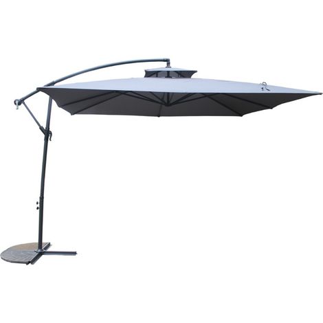 Ombrellone  grigio decentrato quadrato 3 x 3 m CAPRI