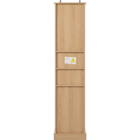 Hochschrank fürs Bad aus MDF, 40 x 30 x 172 cm, Natur, mit 3 Schubladen und 2 offenen Fächern (1/5)