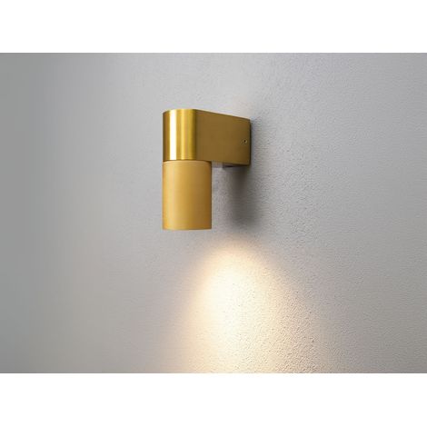 Downlight LED Außenwandleuchte Aluminium Gold Höhe 14,5cm (1/5)