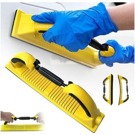 Ponceuse manuelle professionnelle, bloc de ponçage pour carrosserie, outil de ponçage manuel, compatible avec les bandes abrasives de 70 x 400 mm, idéal pour le polissage et le meulage. (1/5)