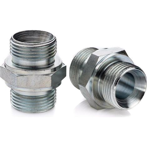 Gerades Verbindungsstück M24x1,5 auf 1/2" - Kohlenstoffstahl - Hochdruckdichter Adapter - Für industrielle und landwirtschaftliche Rohrleitungen