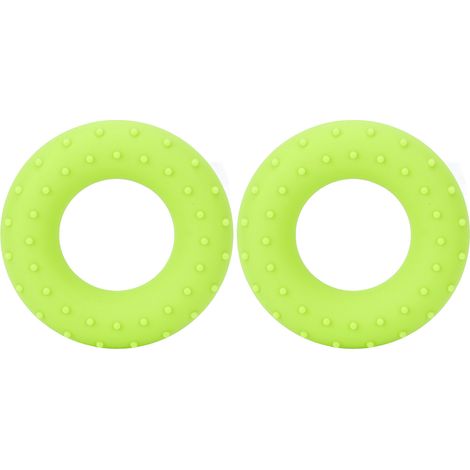 Lot de 2 anneaux de musculation en silicone vert, exerceur de force de préhension 30lb, renforcement des avant-bras et des mains, forme O, équipement d'entraînement musculaire (1/5)