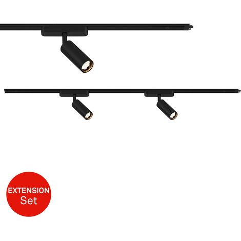 Briloner Luxtrail Schienensystem, Erweiterungsset, 2x LED Spots, Schwenkbar, Erweiterbar, Schwarz, 1 m