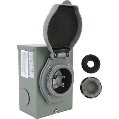 Ortviai Boîte d’entrée générateur 30 A 125 V NEMA L5-30P pour camping-car, caravane et usage extérieur (1/5)
