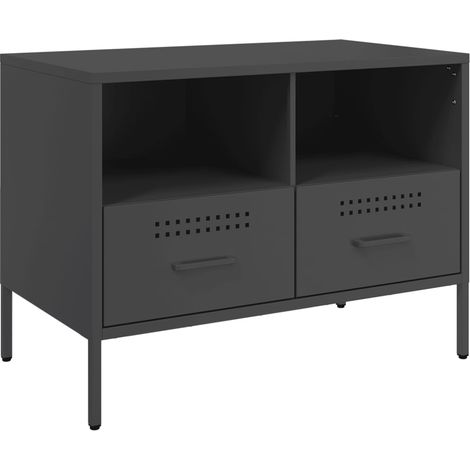 Mobile TV multimediale scaffale per televisione televisione buffet sala da pranzo soggiorno camera da letto 68 x 39 x 50,5 cm acciaio nero 020026159