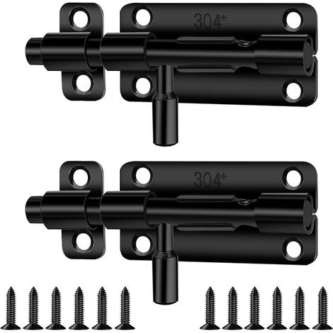 Door Latches Interior and Exterior Door Latches and Locks Stainless Steel Black (1/2)