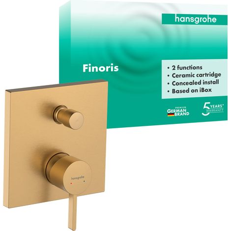 Mitigeur baignoire encastré pour iBox universal, Robinet baignoire carré 2 sorties, Mitigeur monocommande, Bronze brossé, 76415140 (1/5)
