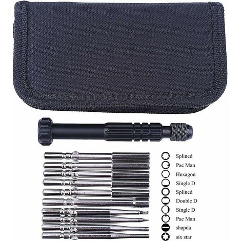 10 Pièces Outil de Réglage de Carburateur Tournevis Kit avec Poignée en Métal Sac de Transport d'Outils pour Poulan Artisan 2 Cycles Petit Moteur (1/4)