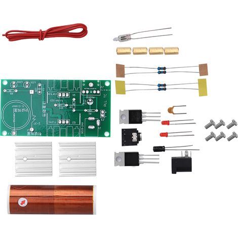 Modulo bobina di Tesla per altoparlante al plasma non assemblato, mini kit elettronico fai-da-te, 15 W CC 15-24 V 2 A (1/5)