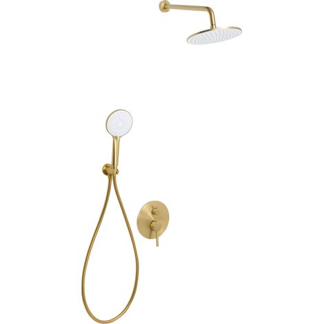 Einbau-Duschset mit Regendusche PUELO Gold