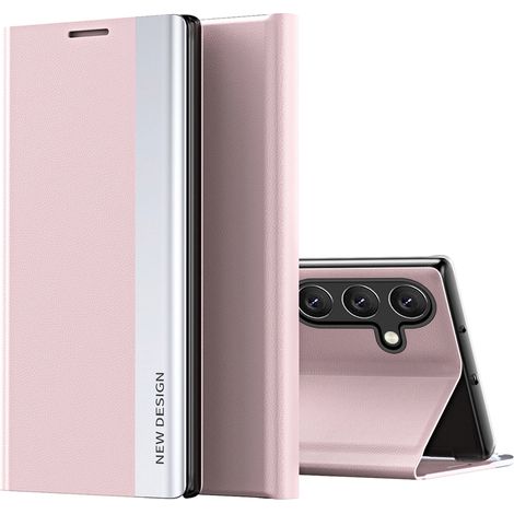 Étui de couchage Sleep Case Pro pour Samsung Galaxy S25 Edge avec rabat et support - Rose