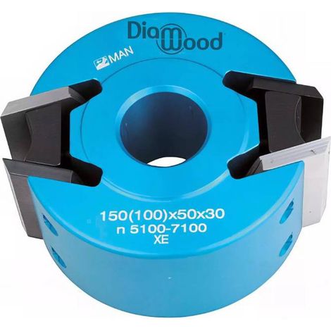 P.O à Profiler D. 100 x Al. 30 Ht. 50 mm x Z2 + 2 Contre-Fers - Outil de Précision pour Finitions du Bois - Diamwood (1/2)
