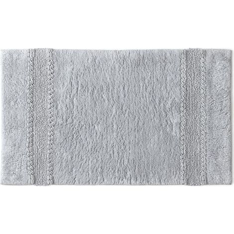 Grauer 50 X 80Cm Rutschfester Badezimmerteppich Aus Baumwolle  Bessera