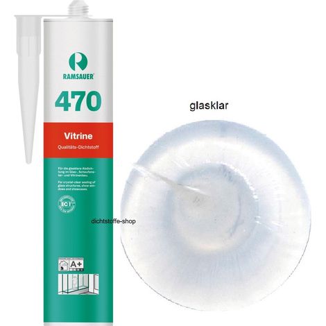 Ramsauer 470 Vitrinen glasklar Silikon Fugen Dichtstoff 310ml Kartusche (1/4)