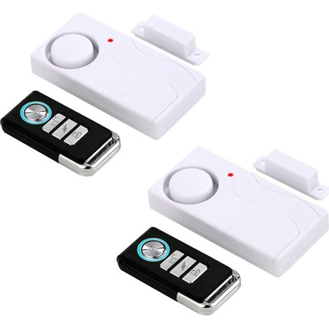 Alarme de Porte sans Fil à l'ouverture avec télécommande, détecteur de sécurité de Porte, Alarme de Piscine pour la sécurité des Enfants (2 Packs)
