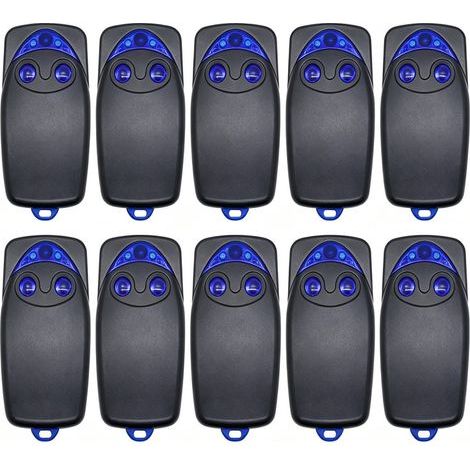 Pack of 10 handheld transmitters for garage door openers, compatible with SMXI/OXI/ FLOX2R/FLOX4R/ SMX2R/OX2/OX4T remote controls, 433.94 MHz (1/5)
