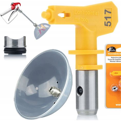 Rosfix Set Ultra Spray 517 – Spritzdüse & Spritzschutz für Farbspritzgerät  7/8" Gewinde  30 cm Sprühbreite  Für Acryl- & Latexfarben  Lackierzubehör Hochdruck