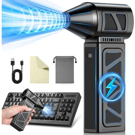 Air Duster - 360000 RPM Brushless Motor - 5-Speed Cordless Rechargeable Blower - For Keyboard PC Cleaning Car Outdoor Use - 1 Unit (1/5)