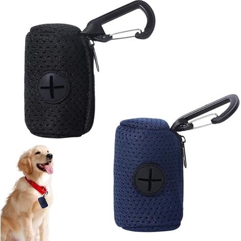 Dispensador de bolsas para excrementos de perro, 2 unidades, Limpieza ecológica, Fácil de usar durante los paseos, correr y viajar con mascotas (1/5)