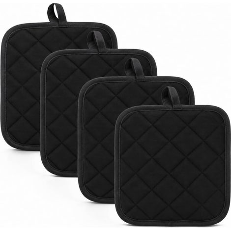 4 PCS Maniques en Coton Résistant à la Chaleur 18 x 18 cm, Maniques Cuisine, Coussinets Thermiques Lavables pour Four, Casseroles, Plats Chauds, Cuisson Et Protection de Table (1/5)