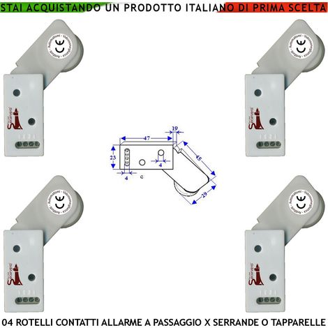 Sensore Antifurto Tapparella 4 Rotello Protegge la Serranda dal Sollevamento la Rotella Antiusura Spinta da Molla Con Gammes Muove lo Switch che Genera Impulsi Veloci 50 mS Necessita di Conta Impulsi (1/2)