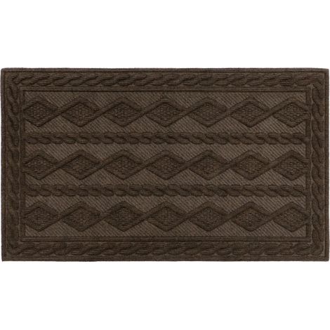 Knit Rubber Backed Indoor Doormat, 45x75cm, Brown (1/4)