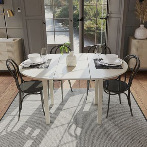 Mesa Extensible Liriteda, 6 Plazas, Extensible, Mecanismo Extensión Central, 100x80x76h cm Beige (1/4)
