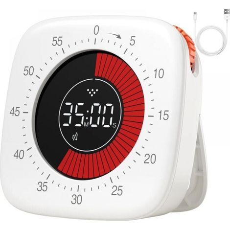 (white) Rechargeable Visual Timer, 60 Minute Countdown, for Children Learning (1/5)