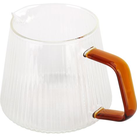 Tasse à café en verre borosilicate transparent et épais avec anse, 350 ml, idéale pour la maison et les cafés. (1/5)
