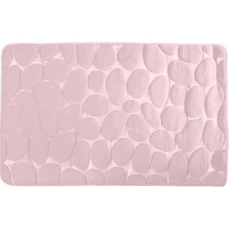 Alfombra de baño microfibra PEBBLE 40x60cm Rosa pastel MSV (1/4)