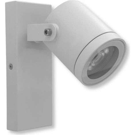 TRADE SHOP - Applique Parete Orientabile Per Esterno Attacco Gu10 Lampada Da Muro Ip44 539wa-b172 - Bianco (1/5)