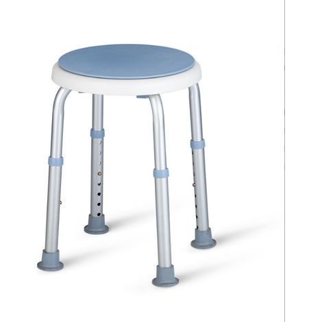 Tabouret de Douche Hauteur réglable 35,5-48,5 cm pivotant à 360° Chaise de Douche en Aluminium et Pied à Caoutchouc TPR antidérapant Max. 135 kg (1/5)