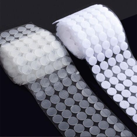 BUNTHAUS 504 Paires Scratch Autocollant Rond, 10mm Cercles avec Crochet et Boucle Auto Adhésifs, 1008PCS Autocollantes Hook & Loop Pastille Adhesive, Autocollantes Points Arrière Dots Coins (1/5)