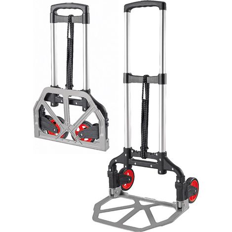 CARRELLO PORTATUTTO CON MANICO TELESCOPICO E RUOTE RICHIUDIBILI IN ALLUMINIO CON PORTATA 100KG IDEALE PER OGNI ESIGENZA - VALEX