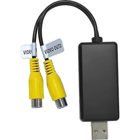 Adaptateur de sortie vidéo USB vers CVBS, 2 sorties CVBS, câble USB vers CC 5 V pour lecteur multimédia Android et TV Android (1/5)