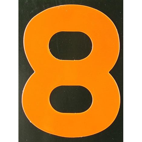 Conacord Reflektierende Klebezahl 8 orange 80 mm 8 Klebebuchstaben & Zahlen (1/2)