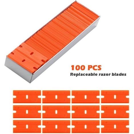 ALLIANDIS2 grattoirs en plastique pour enlever les étiquettes, la colle, les autocollants de peinture et les décalcomanies, livrés avec une boîte de lames (1/3)