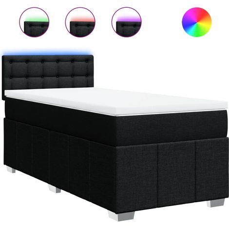 Maison Exclusive - Boxspringbett mit Matratze Schwarz 90x190 cm S
