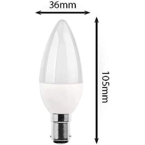 5 Ampoules LED B15 Culot Baïonnette 5 W 220 V 270 Lm 3000 K Lumière Chaude Équivalent Incandescente Classe Énergétique A+ (1/3)