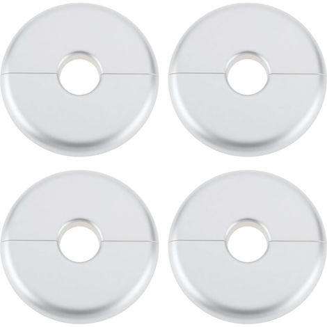 Lot de 4 cachetuyaux de radiateur de 16 mm, 70 mm de diamètre, pour décoration de tube de radiateur mural, argenté (1/5)
