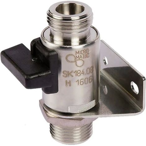 Support mural avec robinet d'arrêt, taille: 10 mm (1/2)