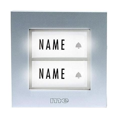 M-E Modern-Electronics Botón de timbre 2 hogares plata iluminado