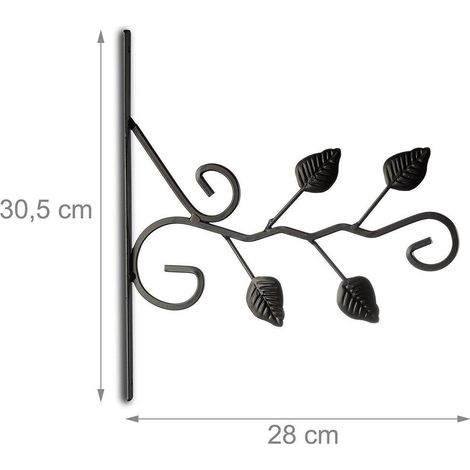 Crochet mural pour plantes jardinage pot de fleur en métal décoration de jardin (1/4)